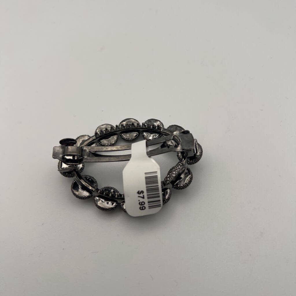 Black Crystal Oval Statement Barette