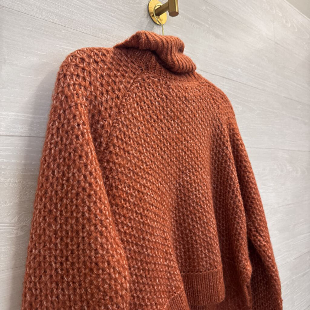 Jack Orange Chunky Knit Turtleneck Sweater Small