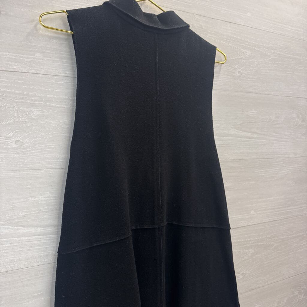 Habitat Black Sleeveless Button Front Dresss Medium