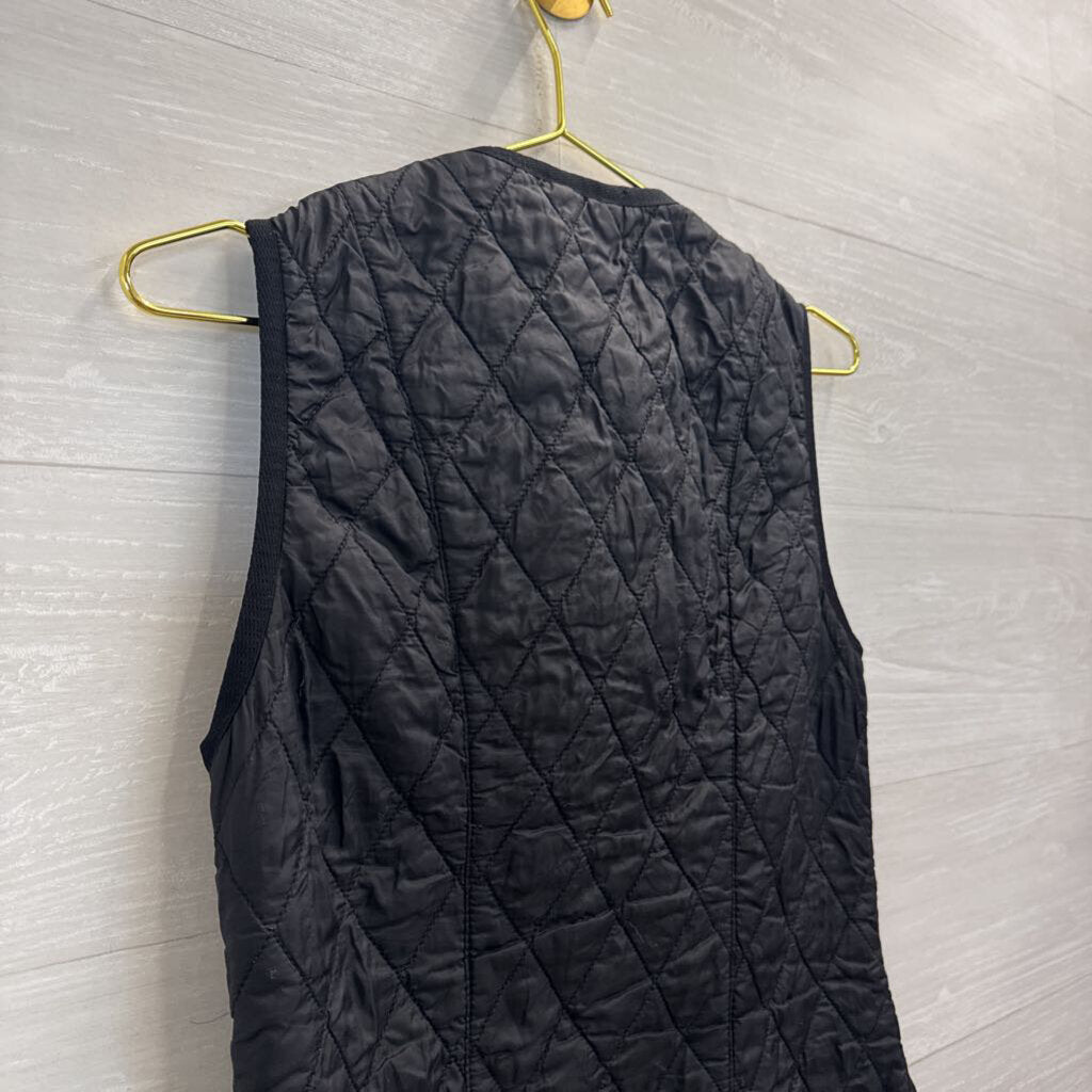 Barbour Black Quilted Zip Up Vest 6