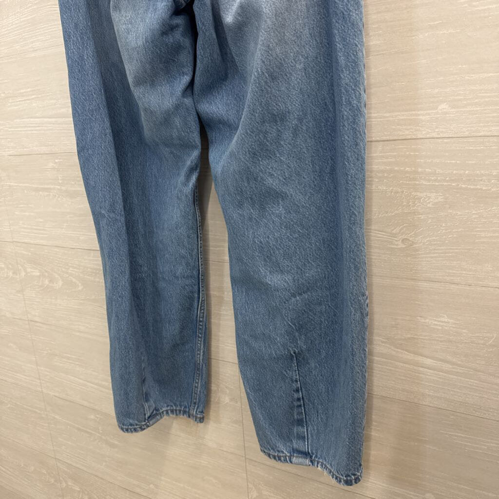 And Denim Light Wash Loose Fit High Waisted Barrel Jeans 10