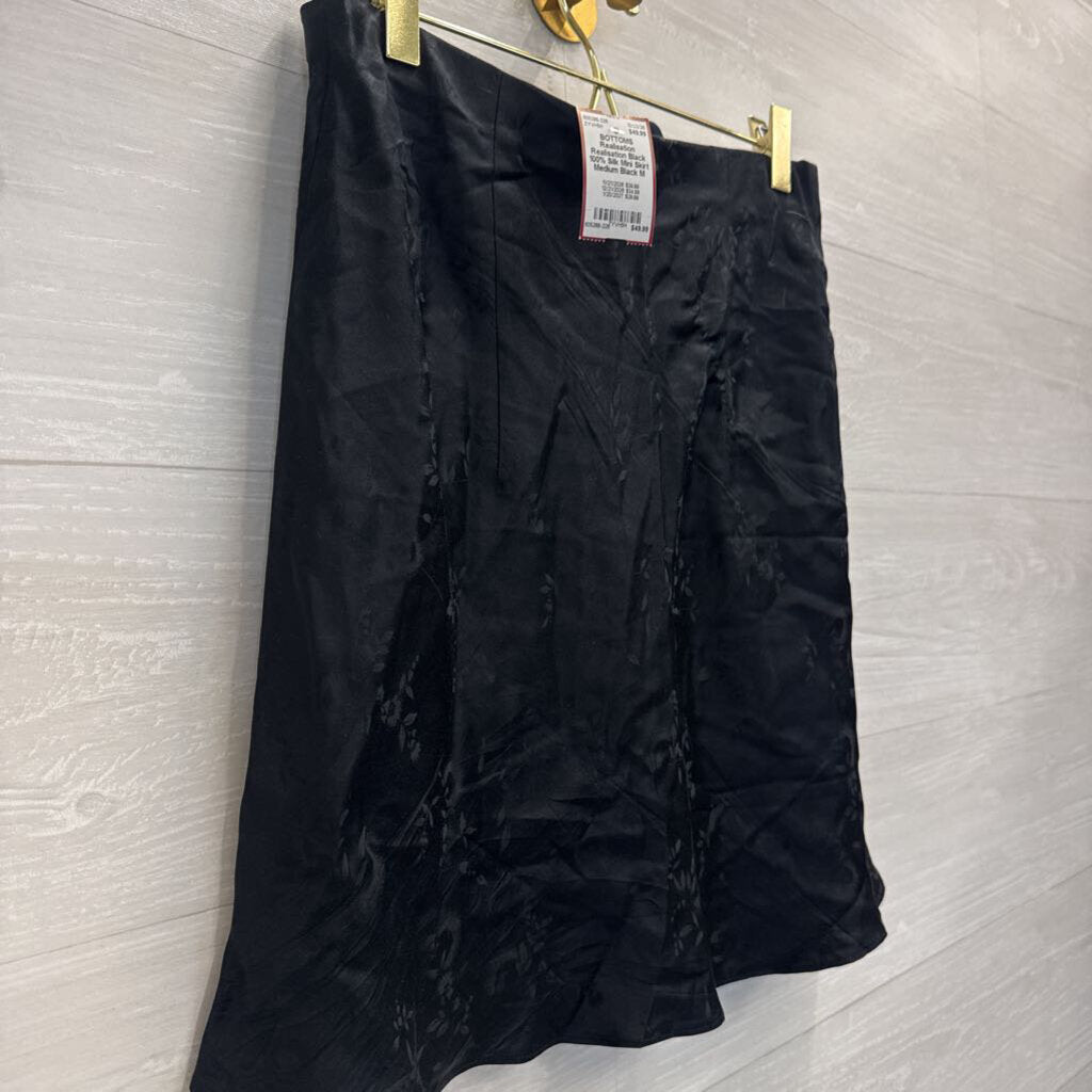 Realisation Black 100% Silk Mini Skirt Medium