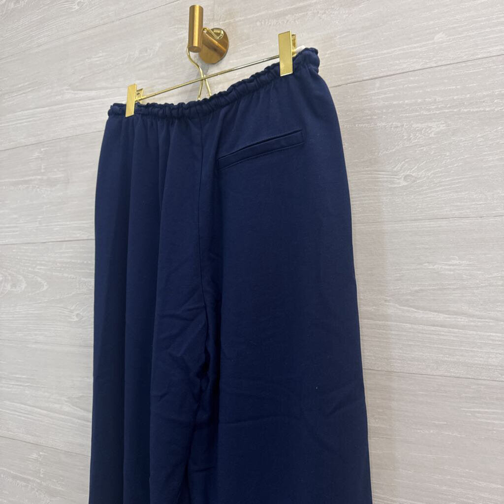 Navy/ White Side Stripe Track Pants Extra Small