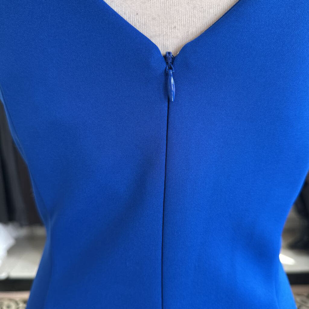Jessica Howard Royal Blue Sleeveless Floral Detail Long Formal Dress 14