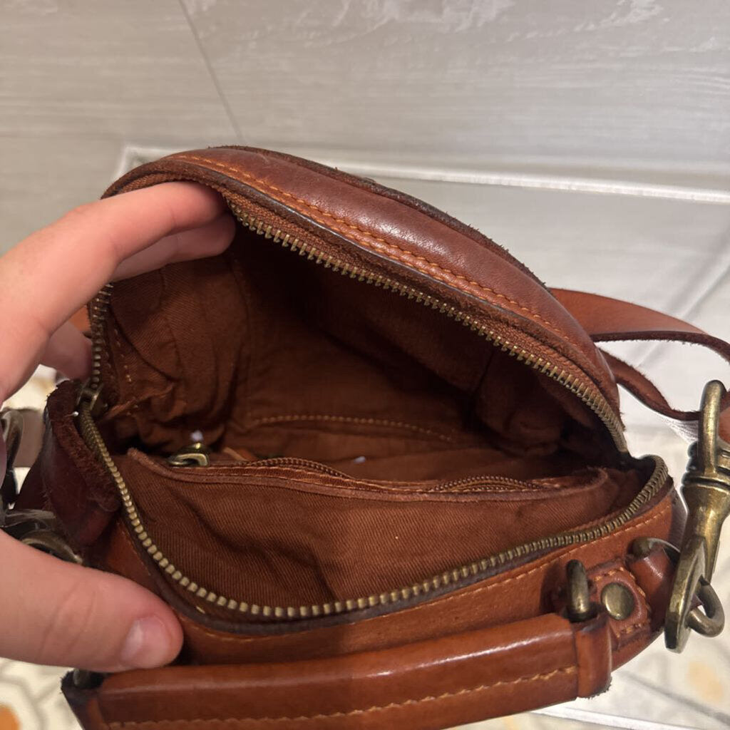 Spaghetti Western Brown Leather Canteen Crossbody Purse