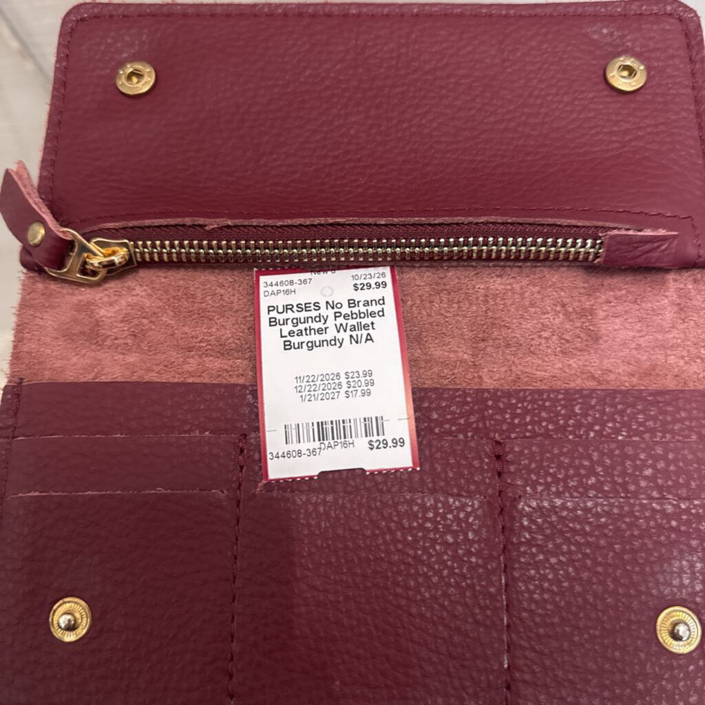 Burgundy Pebbled Leather Wallet