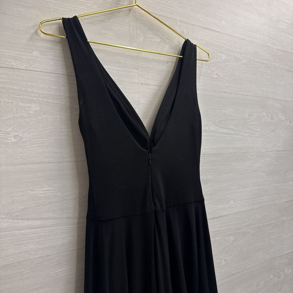 Vintage Enchante Black V Neck Rosette Detail Dress 2