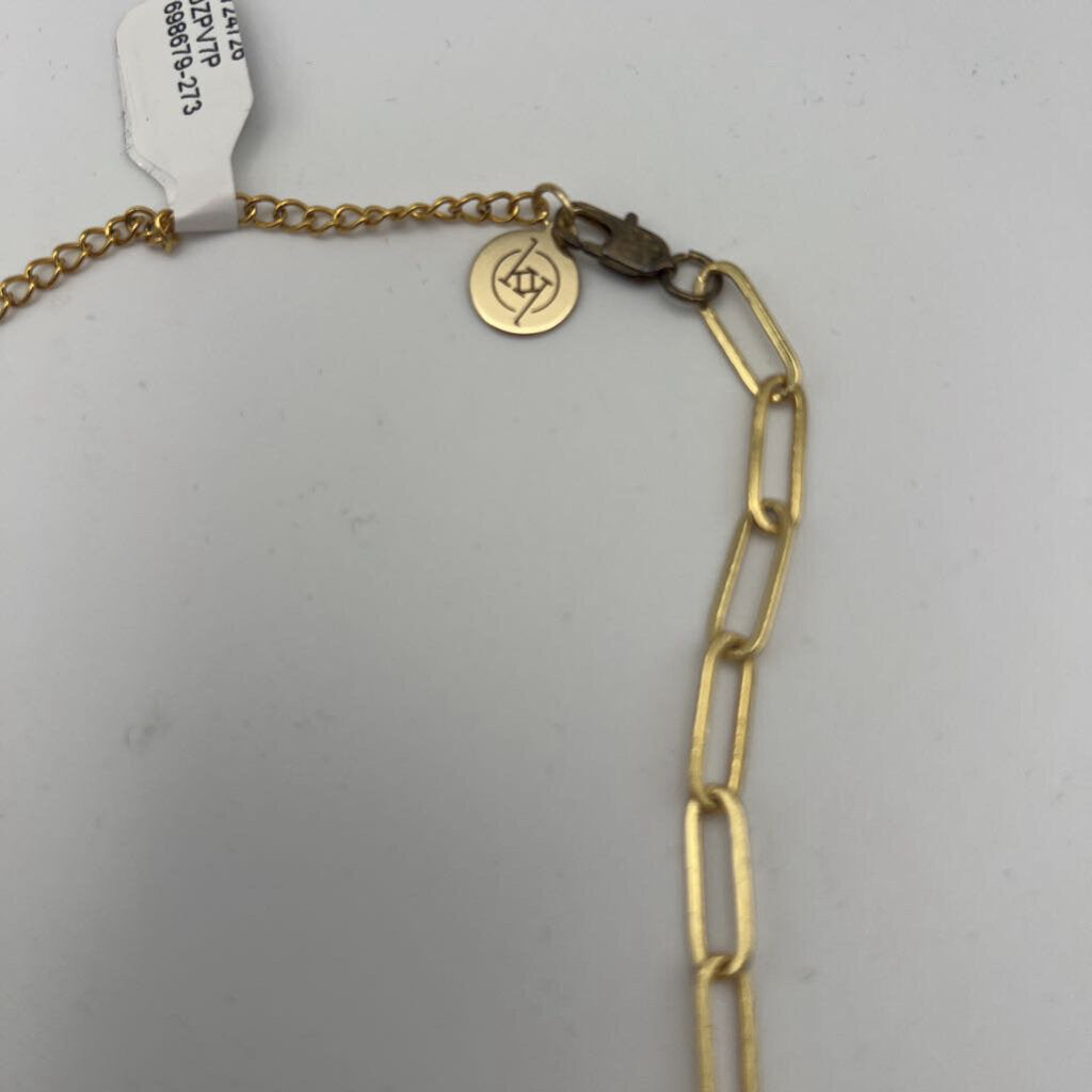Gold Carabiner Paperclip Chain Necklace