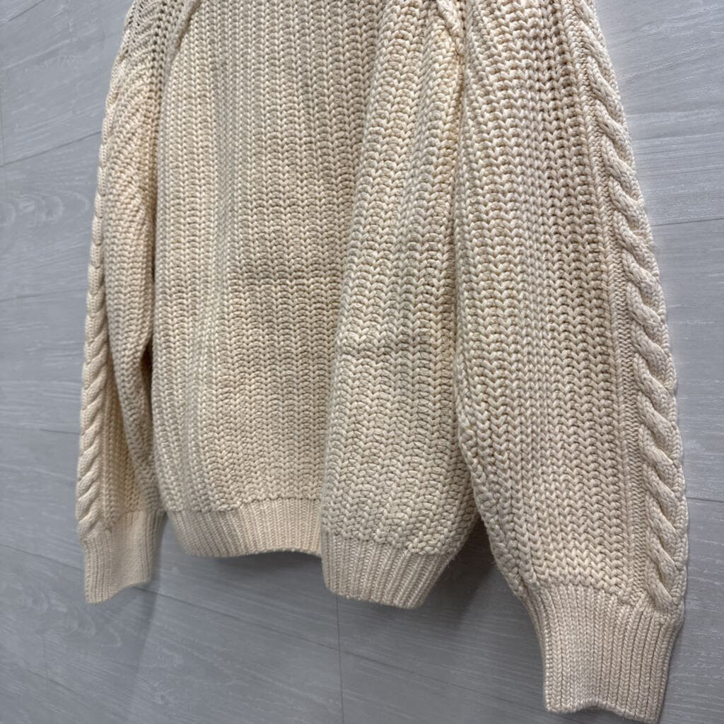 Free People Cream Cable Knit Chunky Sweater Medium