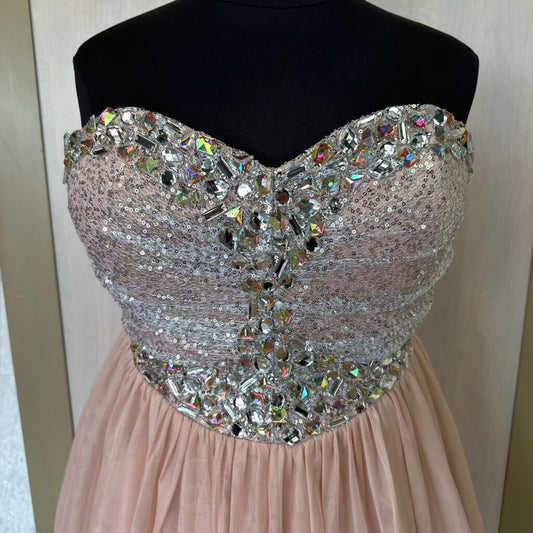 Sequin Top Strapless Homecoming Dress 19