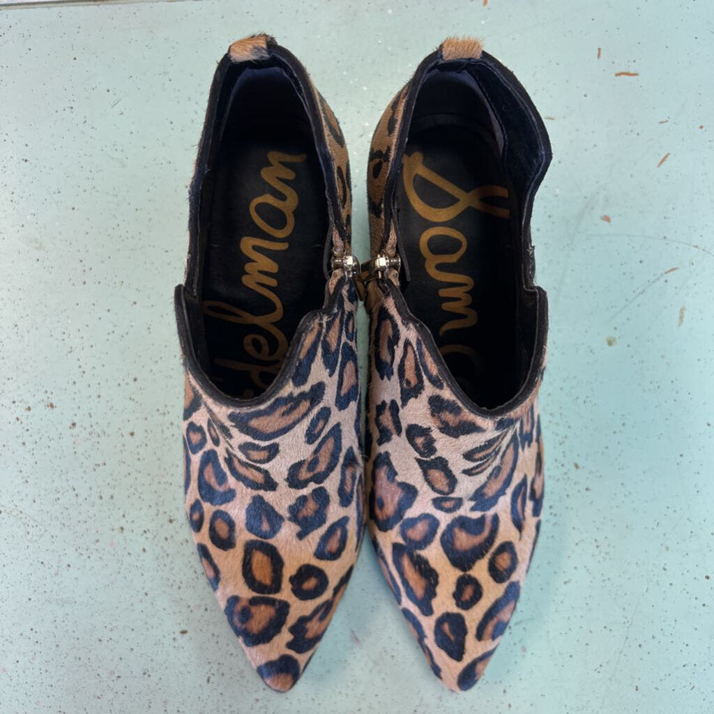 Sam Edelmon Cheetah Kitten Heel Booties 7.0
