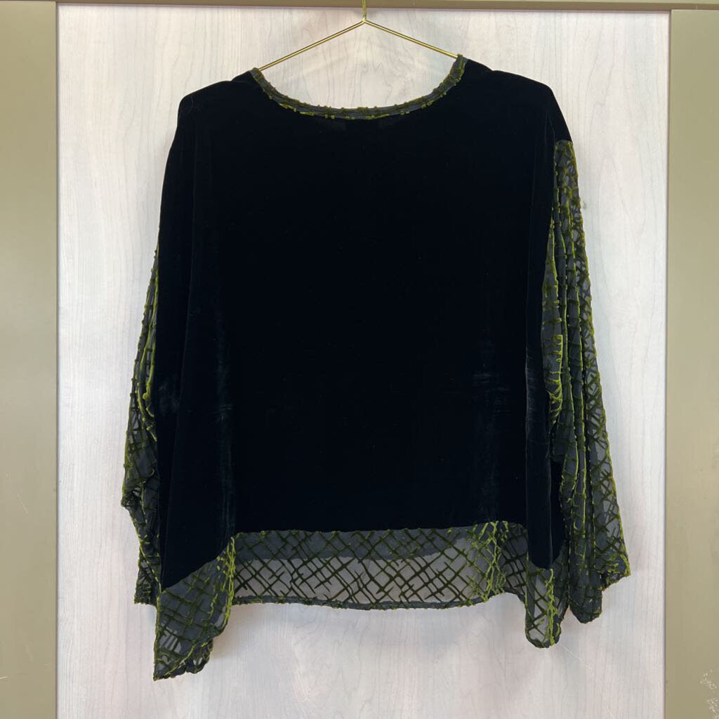Vintage Velvet Long Sleeve Burn Out Top Large