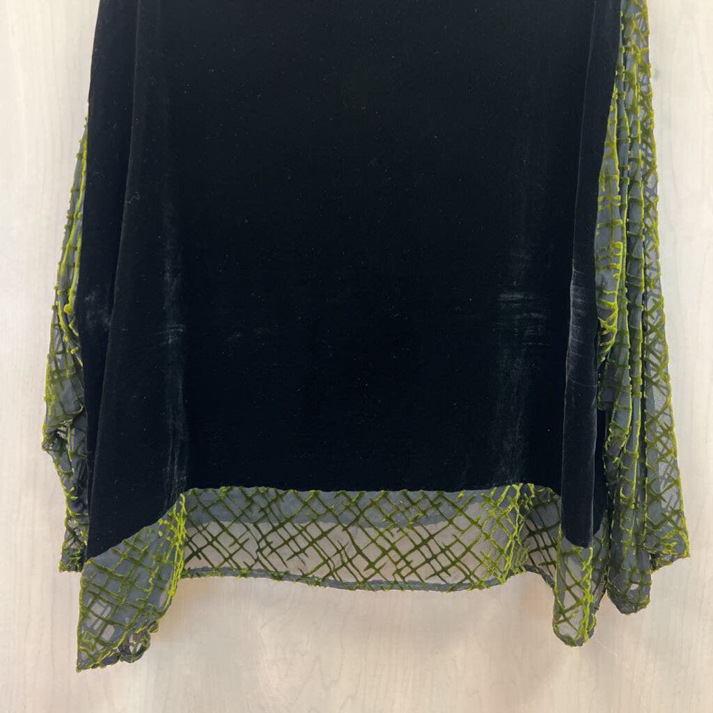 Vintage Velvet Long Sleeve Burn Out Top Large
