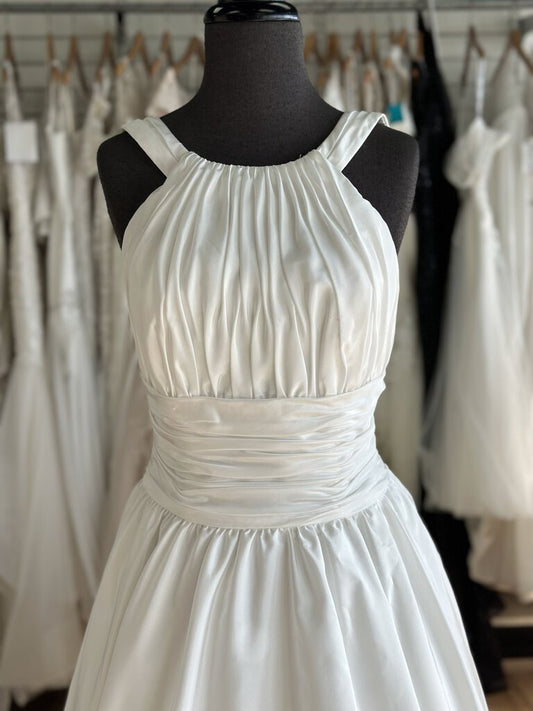 Y2K Vintage Simple Satin Wedding Gown 6/8