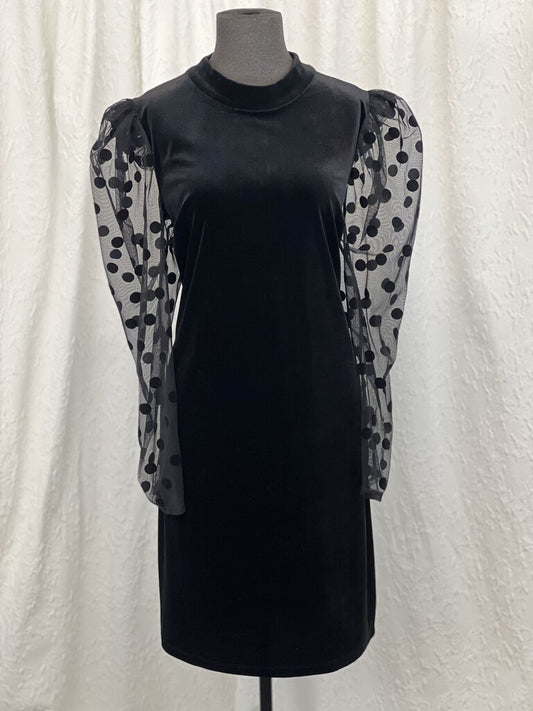 Est 1946 Short Velour Polka Dot Long Sleeve Dress (13671)