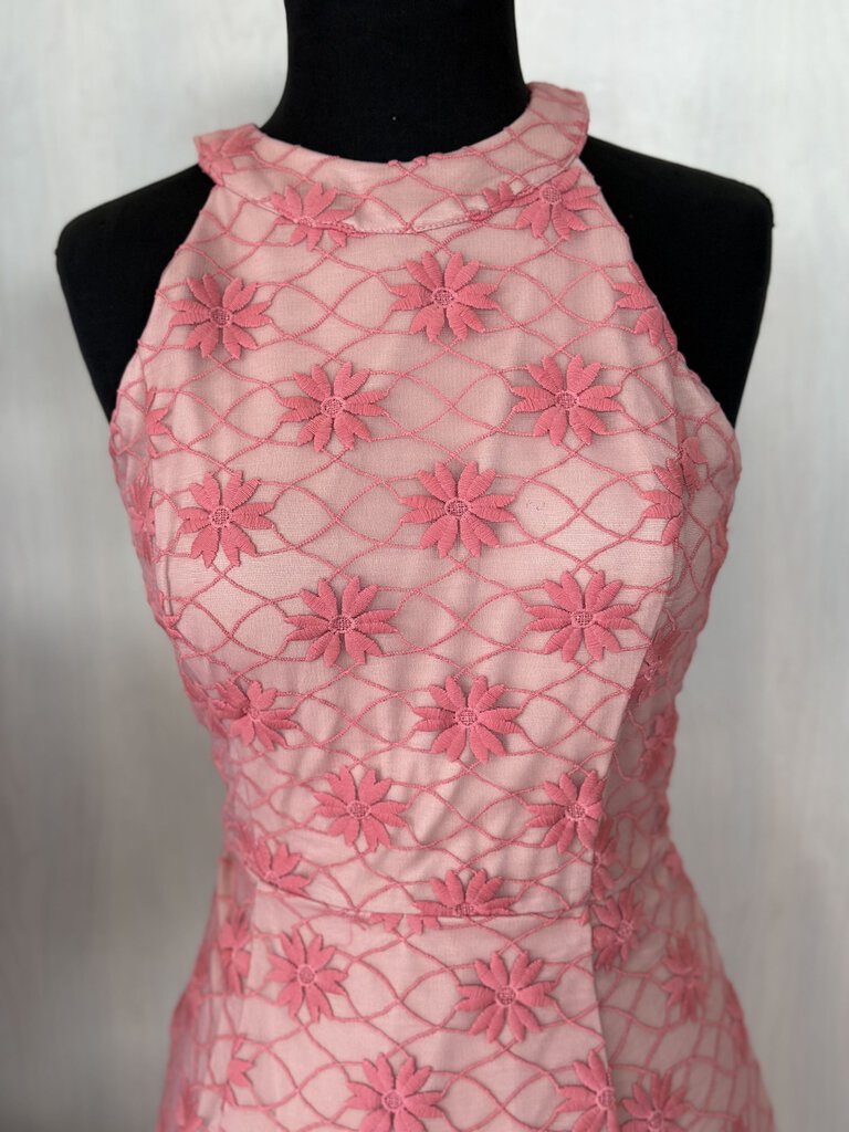 Pink Floral Lace Dress