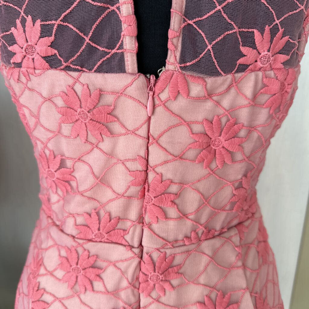 Pink Floral Lace Dress