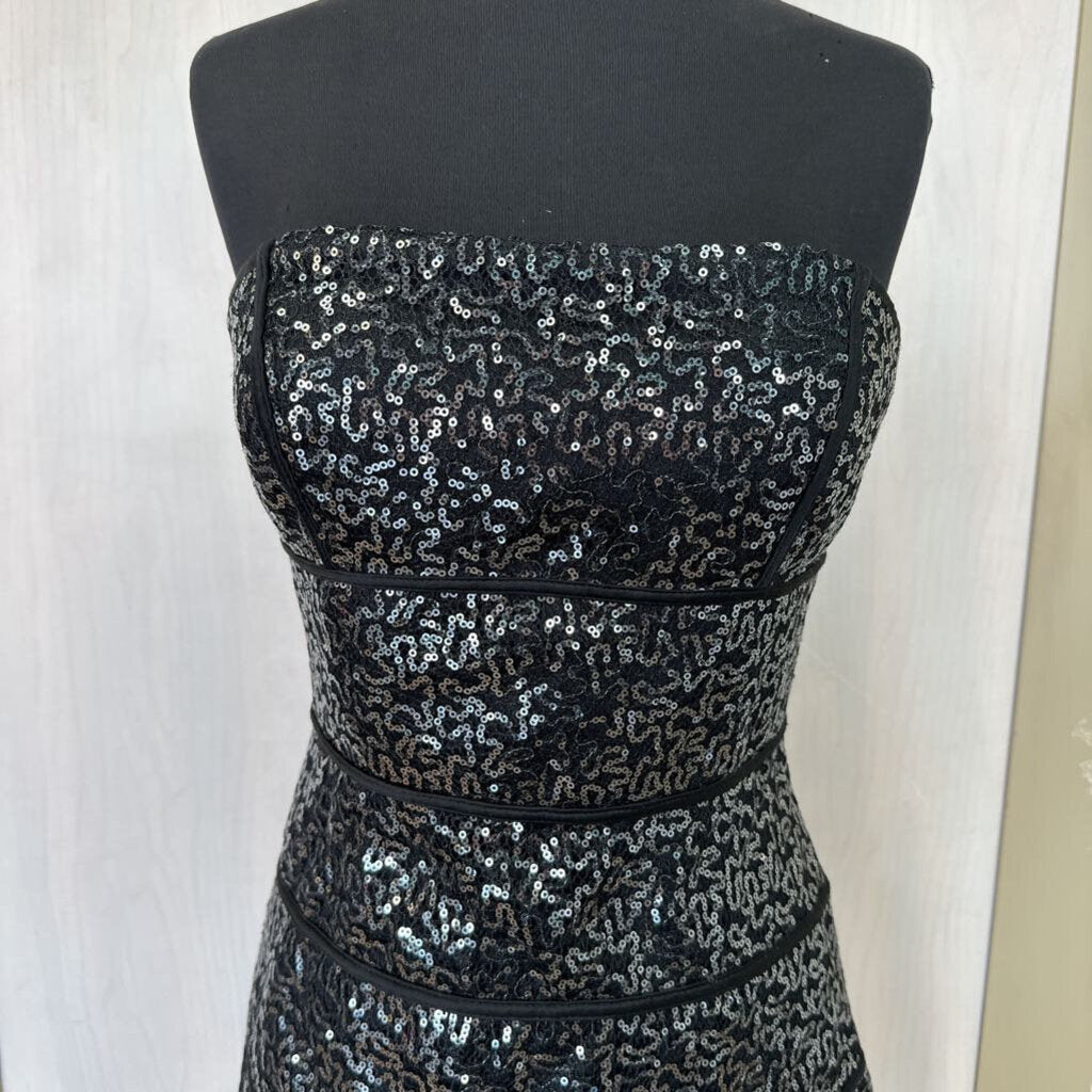 Strapless Full Sequin Homecoming Dress 6