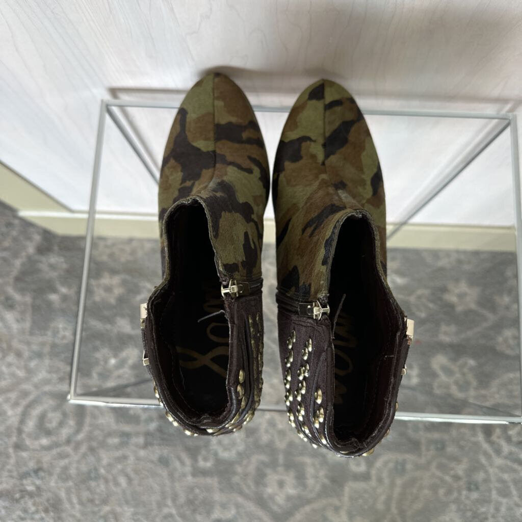 Sam Edelman Camo Ankle Boots 8.5M