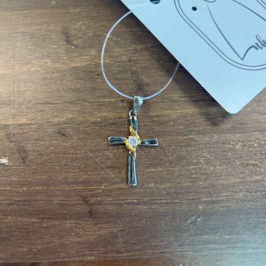 Silver/ Gold Detail Cross Pendant