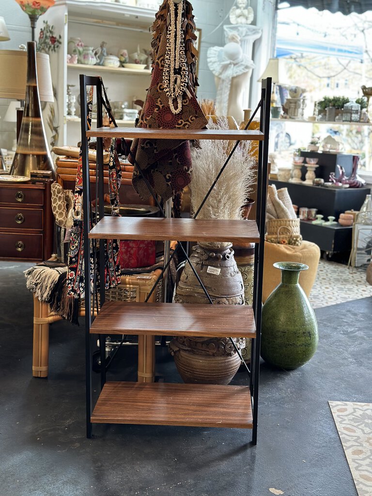 Wood and Metal Shelving Unit