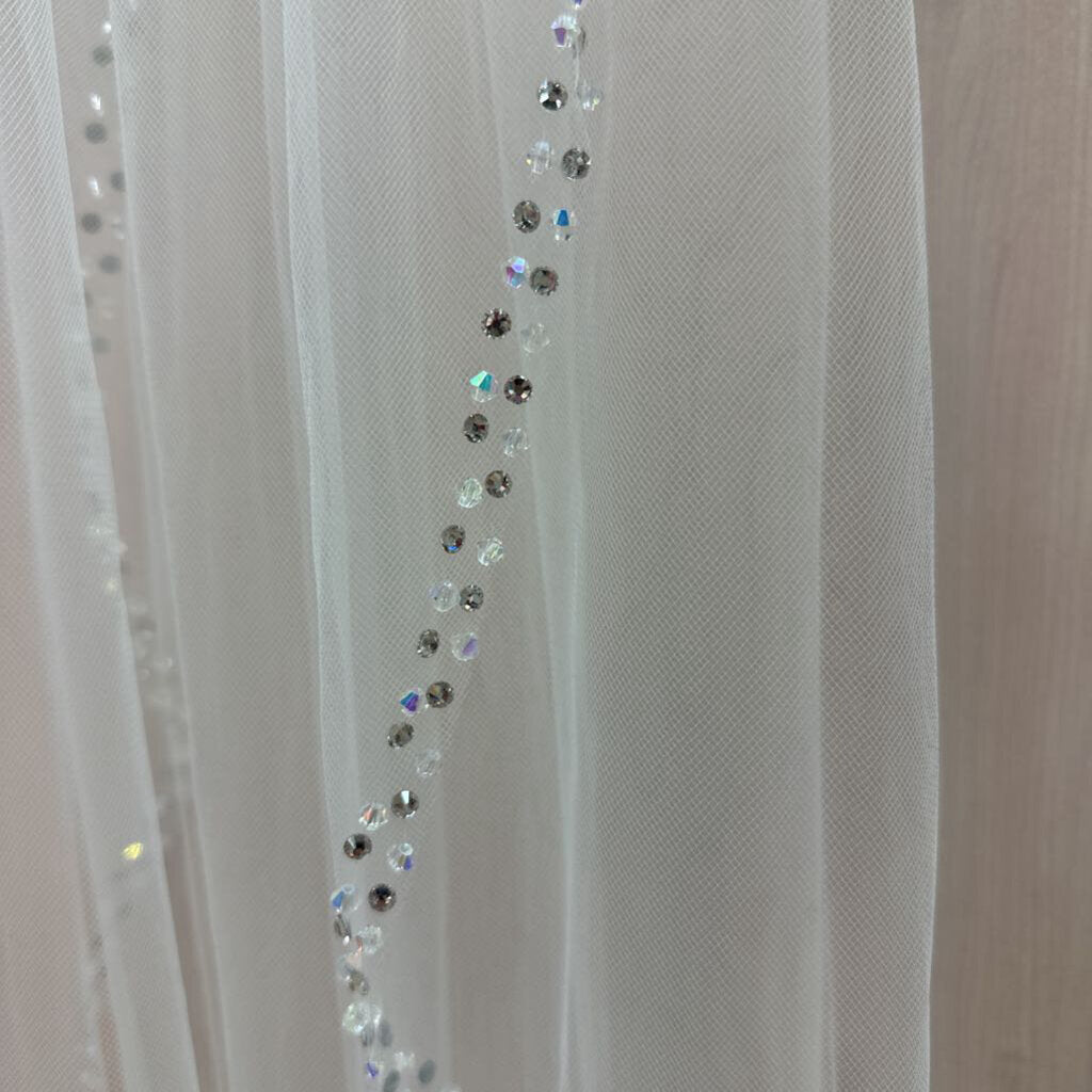 One Tier Veil AB Crystal Edge 7655