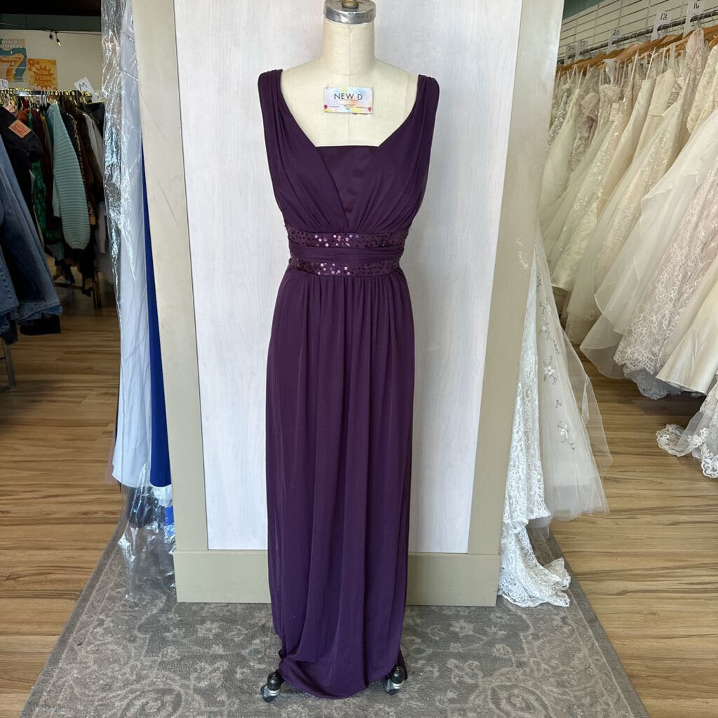 David's Bridal Long Chiffon V-Neck Dress