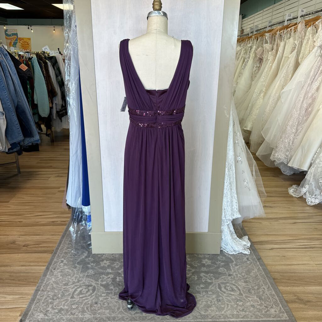 David's Bridal Long Chiffon V-Neck Dress