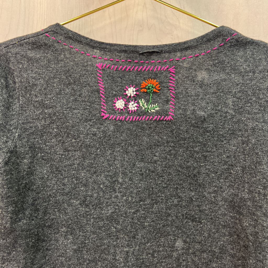 J. Jill Embroidered Embroidered Grey Sweater Small