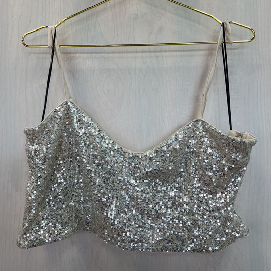 Champagne Sparkle Sequin Crop Top Extra Large