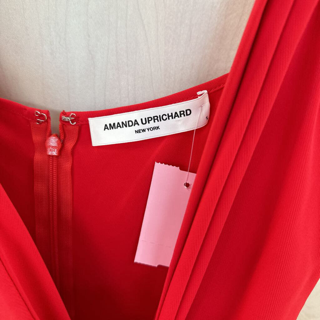 Amanda Uprichard Red Chiffon Jumpsuit Small