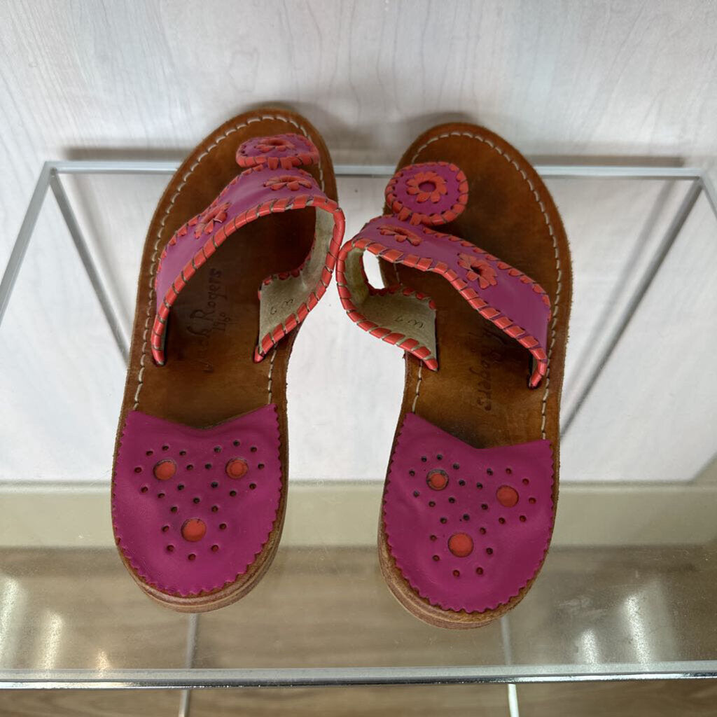 Jack Rogers Navajo Pop Fuchsia/ Coral Sandals 6M