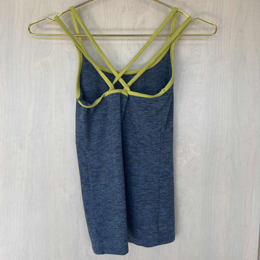 Aerie Navy Athletic Tank With Lime Green Trim Small