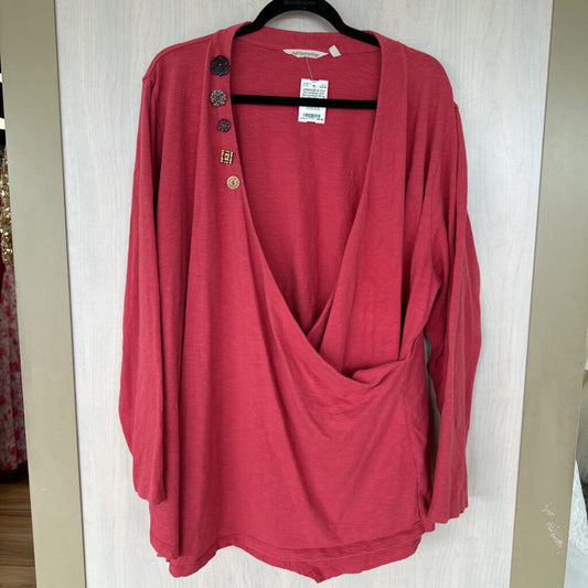 Soft Surroundings Wrap Top With Buttons 3X