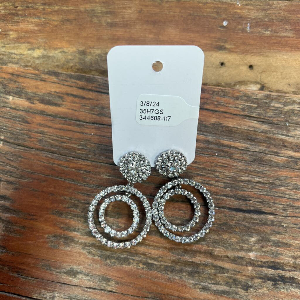 Sparkle Circle Dangle Earrings