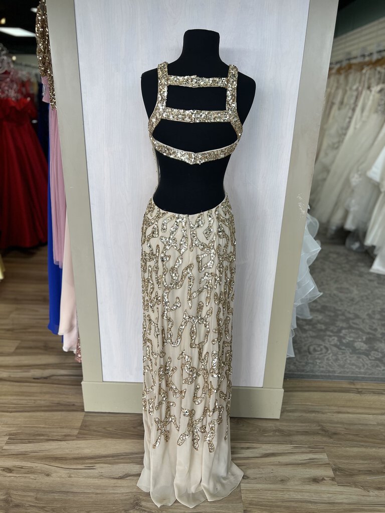 Faviana Sequin Cutout Long Formal 4
