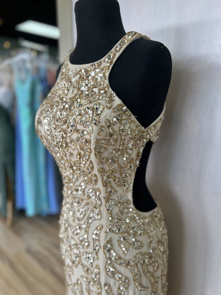 Faviana Sequin Cutout Long Formal 4