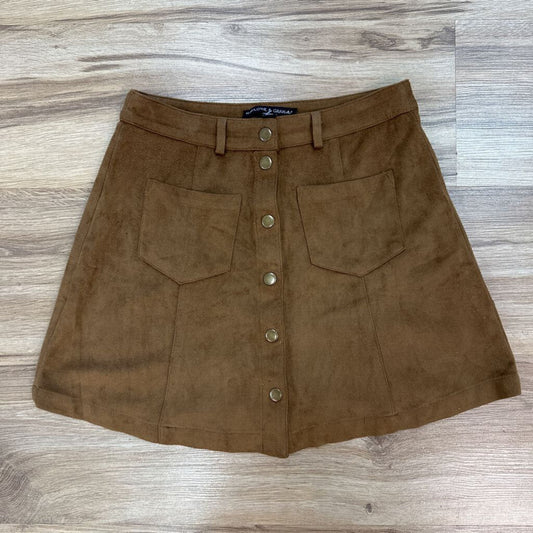 Harlowe & Graham Suede Button Up Skirt Extra Small