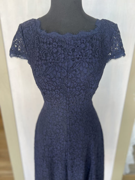 Adrianna Papell Navy Lace Short Dress 8