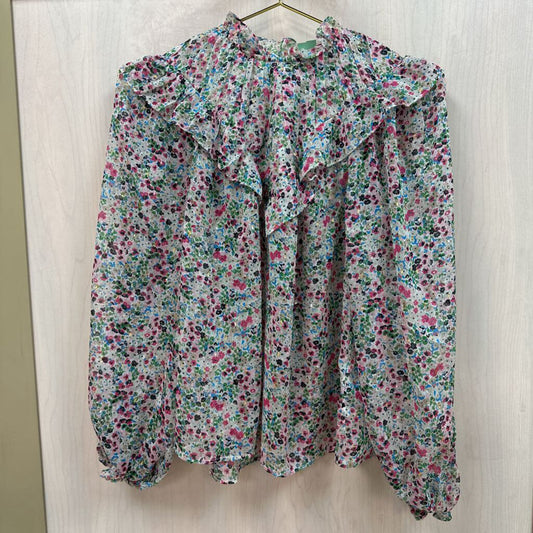 Boden Pink Floral Chiffon Blouse 6 NWT