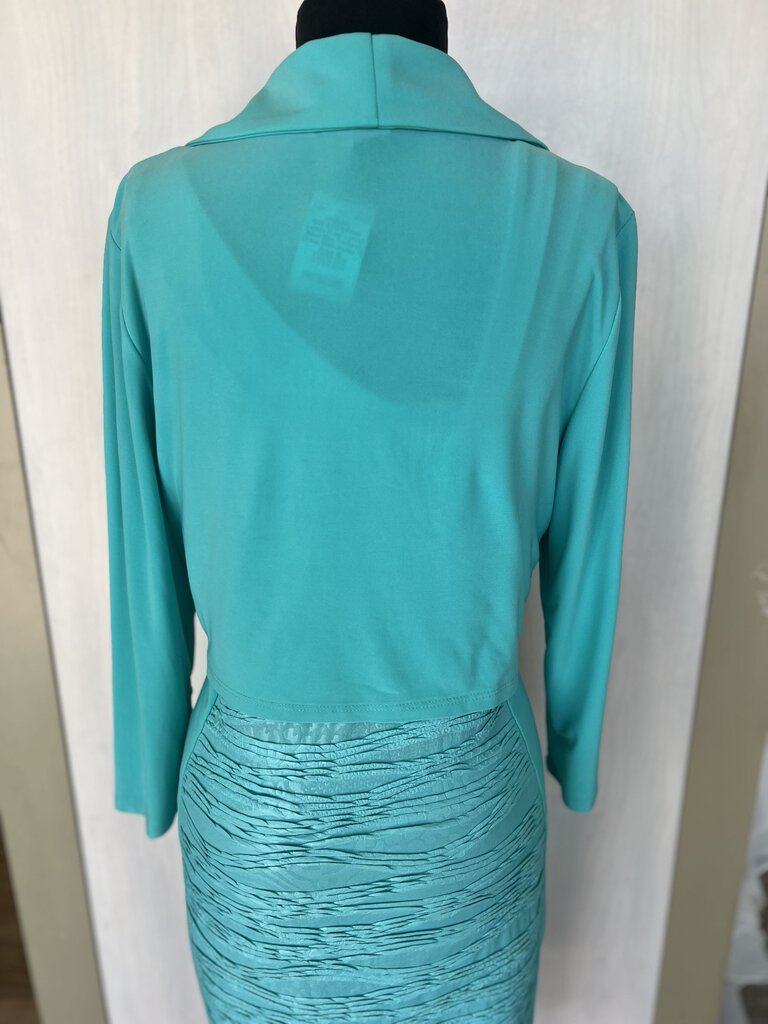 Frank Lyman Aqua Blue Textured Dress With Jacket 12