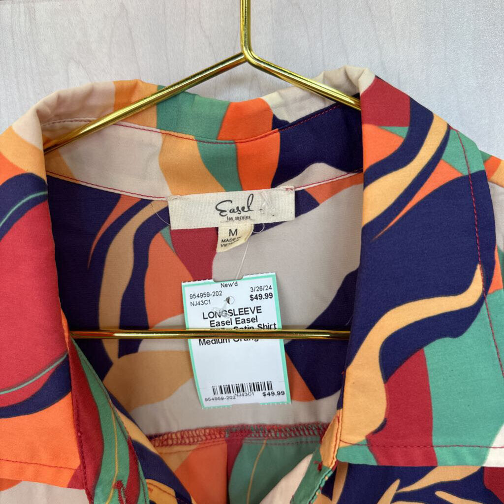 Easel Mirabelle Satin Shirt Medium