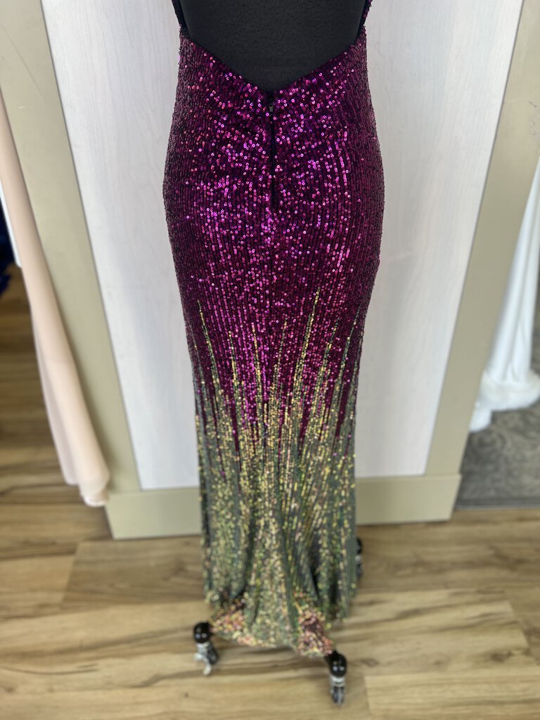 City Triangles Ombre Sequin Long Formal 3