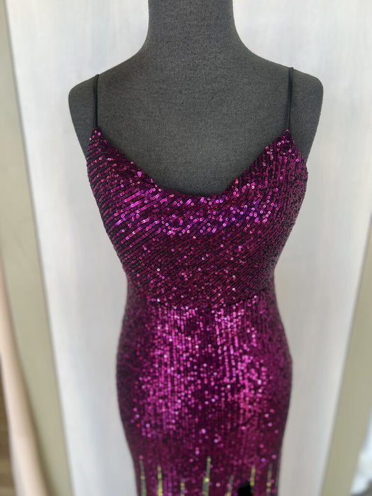 City Triangles Ombre Sequin Long Formal 3