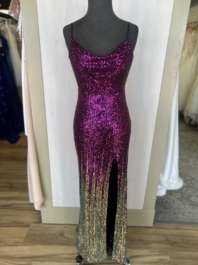 City Triangles Ombre Sequin Long Formal 3