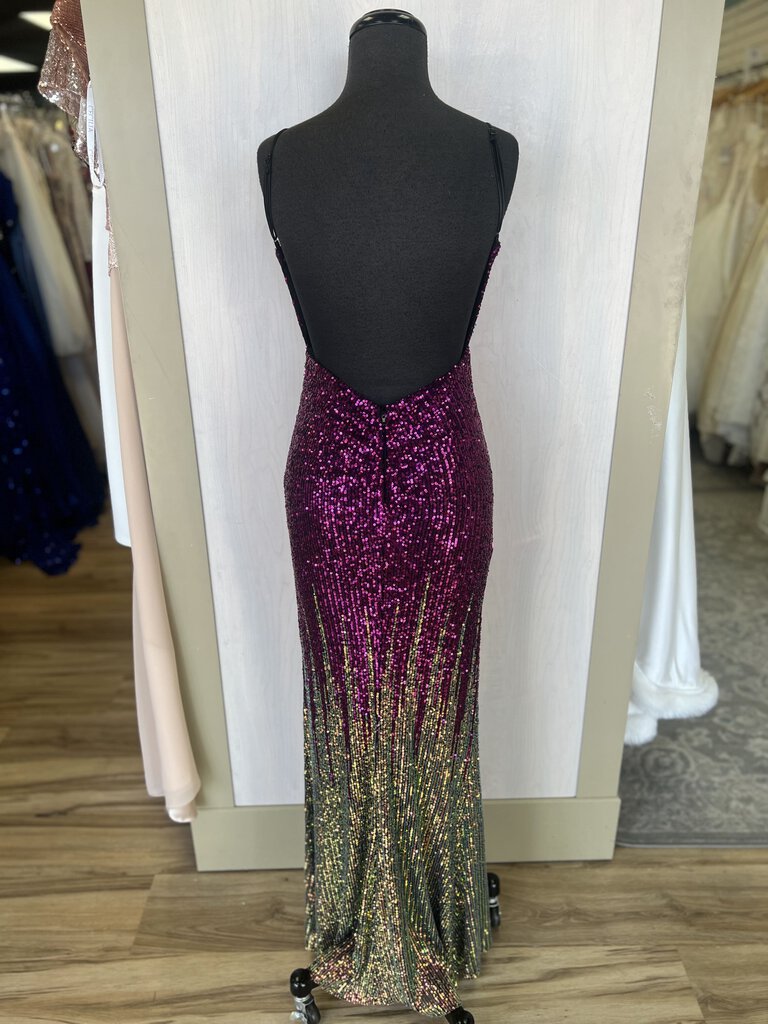 City Triangles Ombre Sequin Long Formal 3