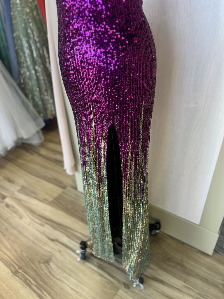 City Triangles Ombre Sequin Long Formal 3