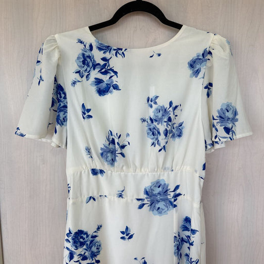 NWT SugarLips Puff Sleeve Floral Midi Dress Medium