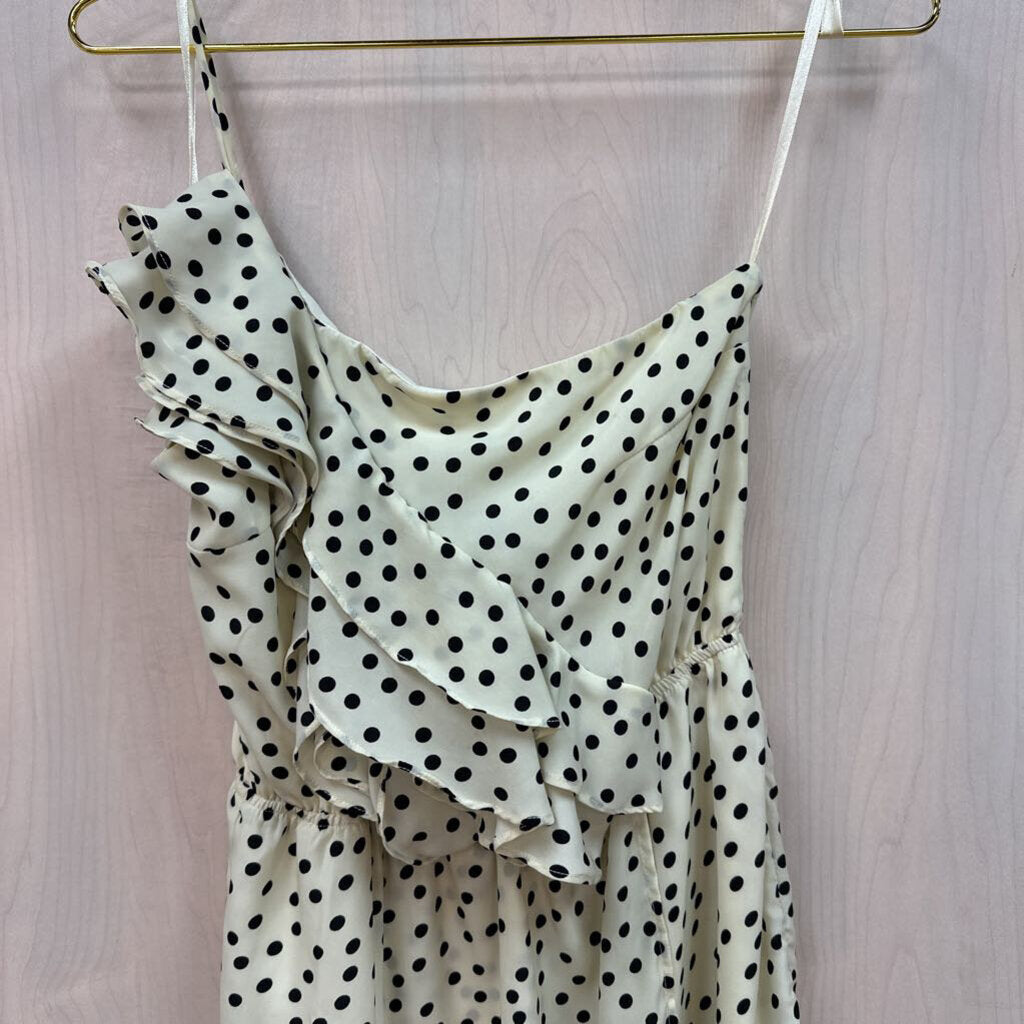 Emmalee One Shoulder Polka Dot Dress Medium