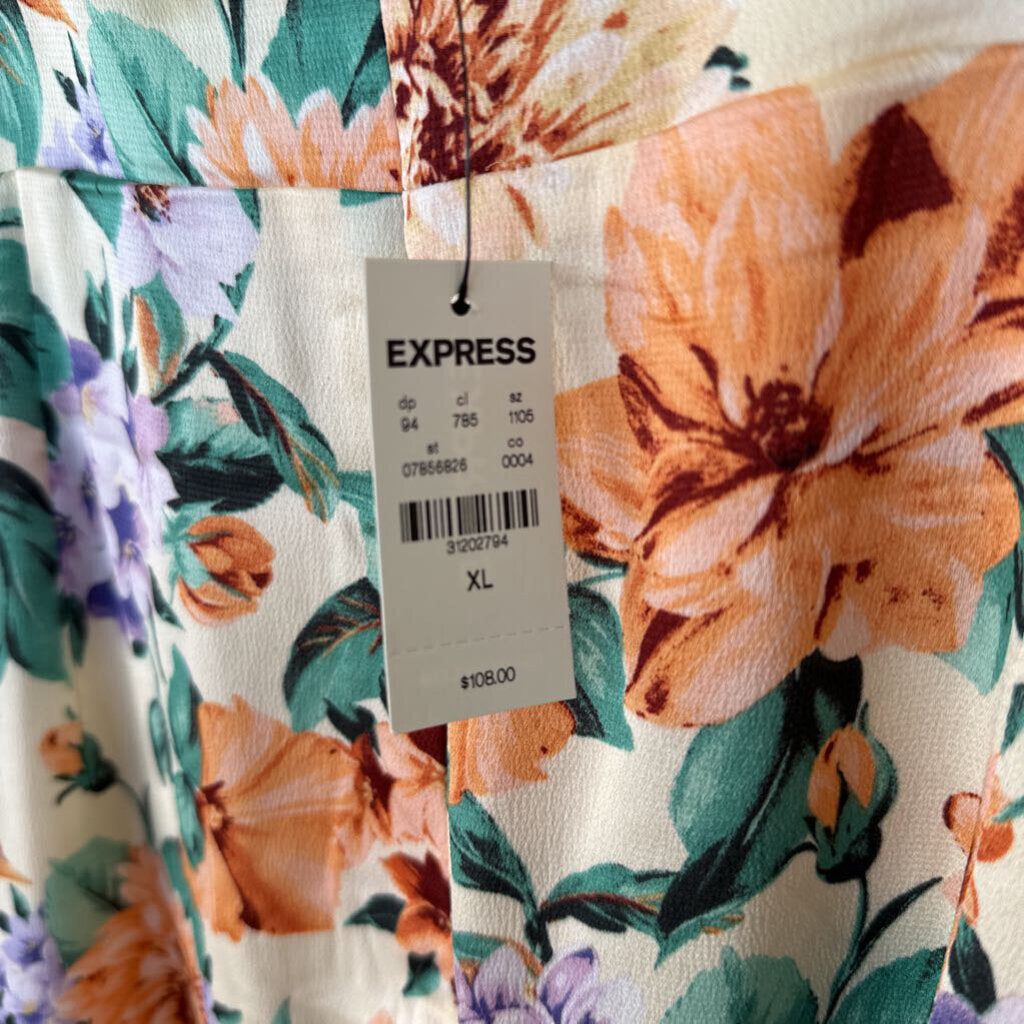 NWT Express Floral Print Wrap Dress Extra Large